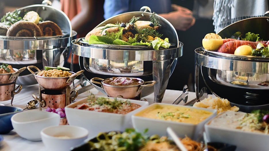 Buffet Line set up for a wedding